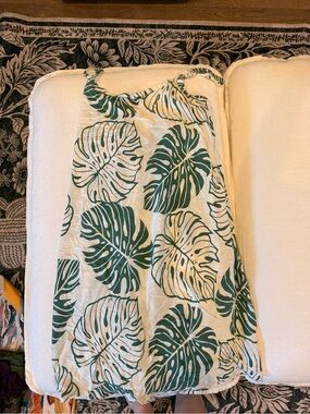 Green Leaf Print Sundress